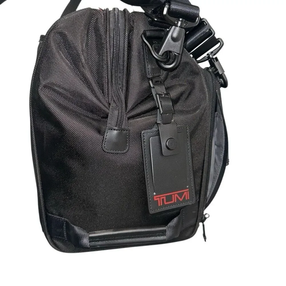 TUMI $550 Framed Soft Duffel Travel Bag Black Carry On Weekender NEW